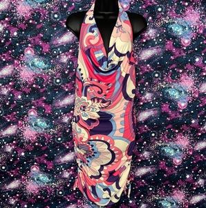 Forever Rose Couture Pink Blue Pattern Dress